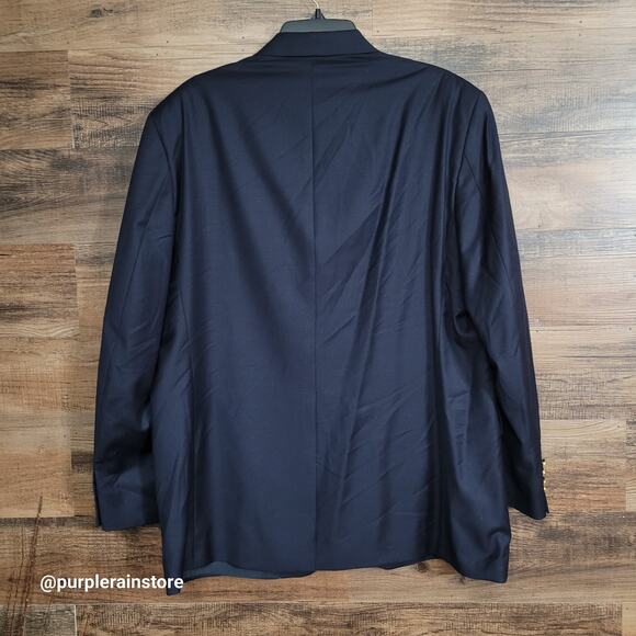 Vtg Lauren Ralph Lauren Wool Blazer 44 R Navy "Flaws" Preppy Academia 90's - Picture 2 of 13